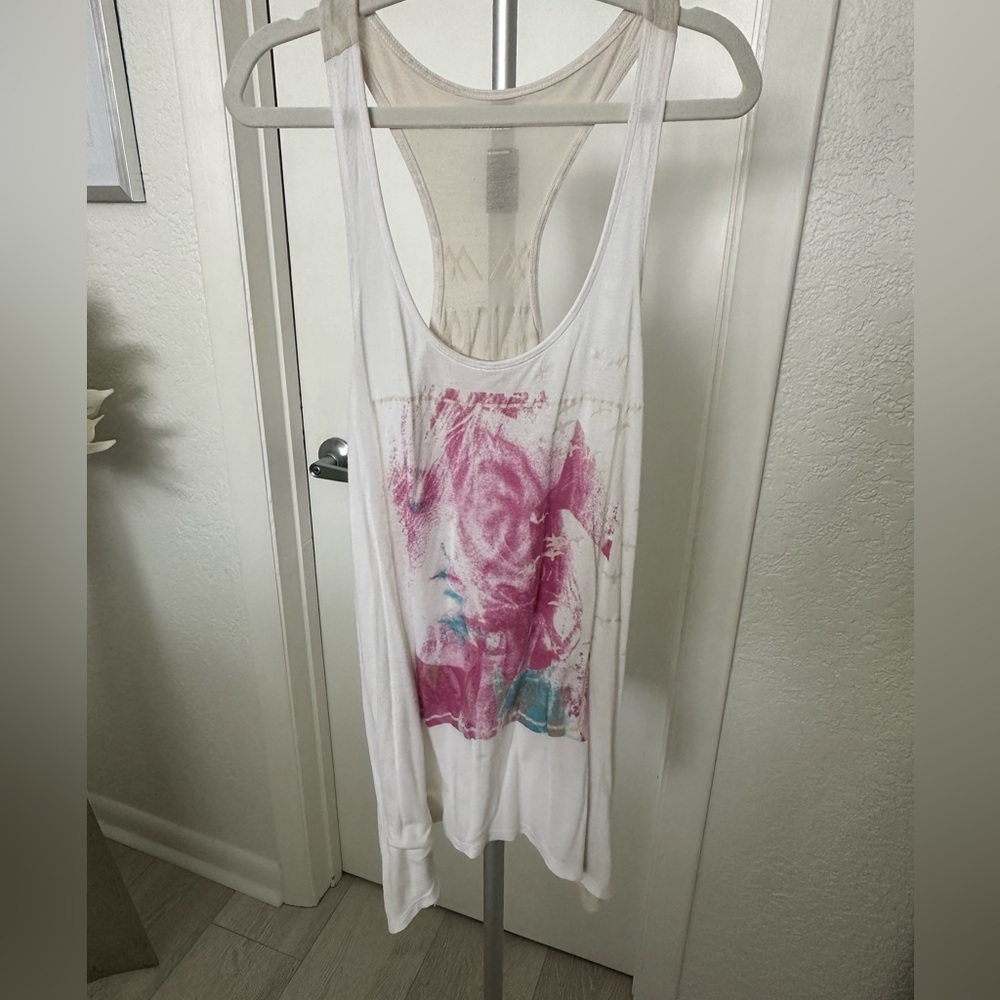 Express Graphic Tunic Razor Back Tank Size XS (stained & Discolored)